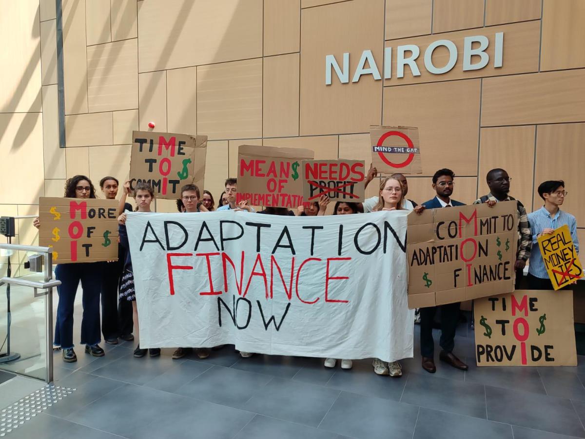 Manifestantes na Conferência de Bonn