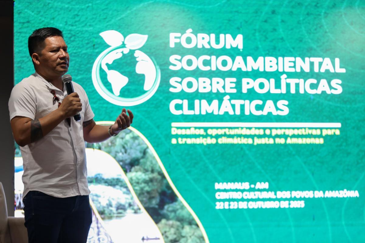 Dário Baniwa, presidente da Foirn, apontou os desafios para a manutenção do manejo tradicional na produção de alimentos