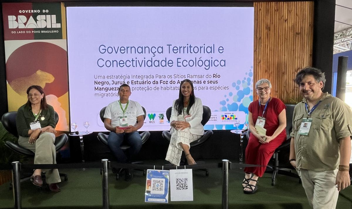 Participantes do painel realizado no Espaço Brasil destacou a governança territorial como um dos pilares da conservação